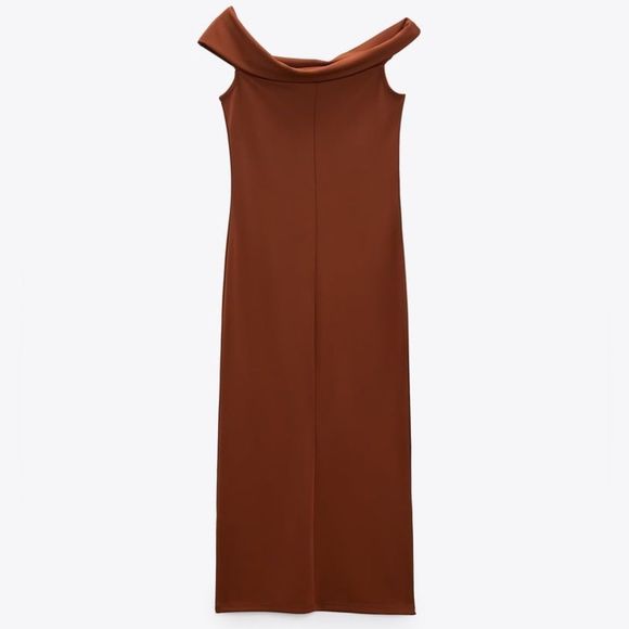 ZARA ASYMMETRIC NECKLINE DRESS - Picture 3 of 9